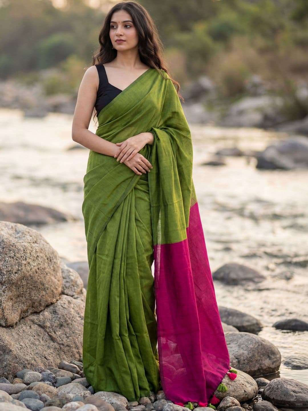 Anouk Pure Cotton Khadi Saree - view 1