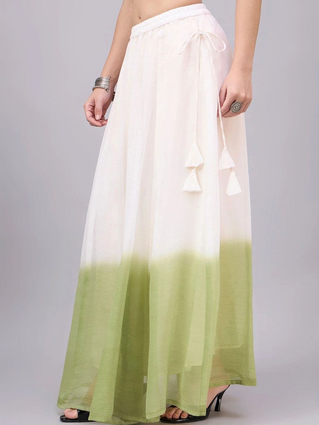 BANJANAN Women Ombre Tie and Dye Maxi Flared Skirt - view 1