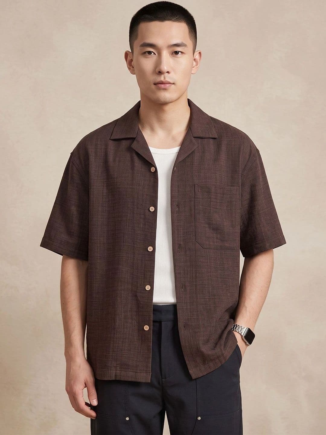 StyleCast x Revolte Men's Regular Fit Textured Casual Shirt - view 1