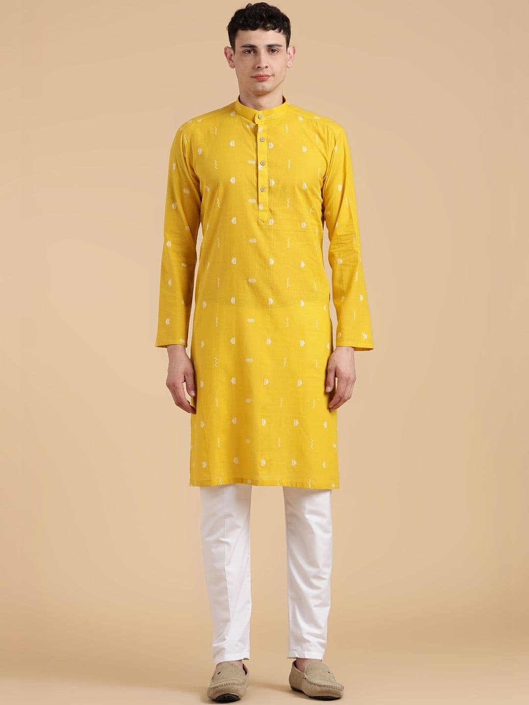 Anouk Men Geometric Dyed Thread Work Kurta - view 1