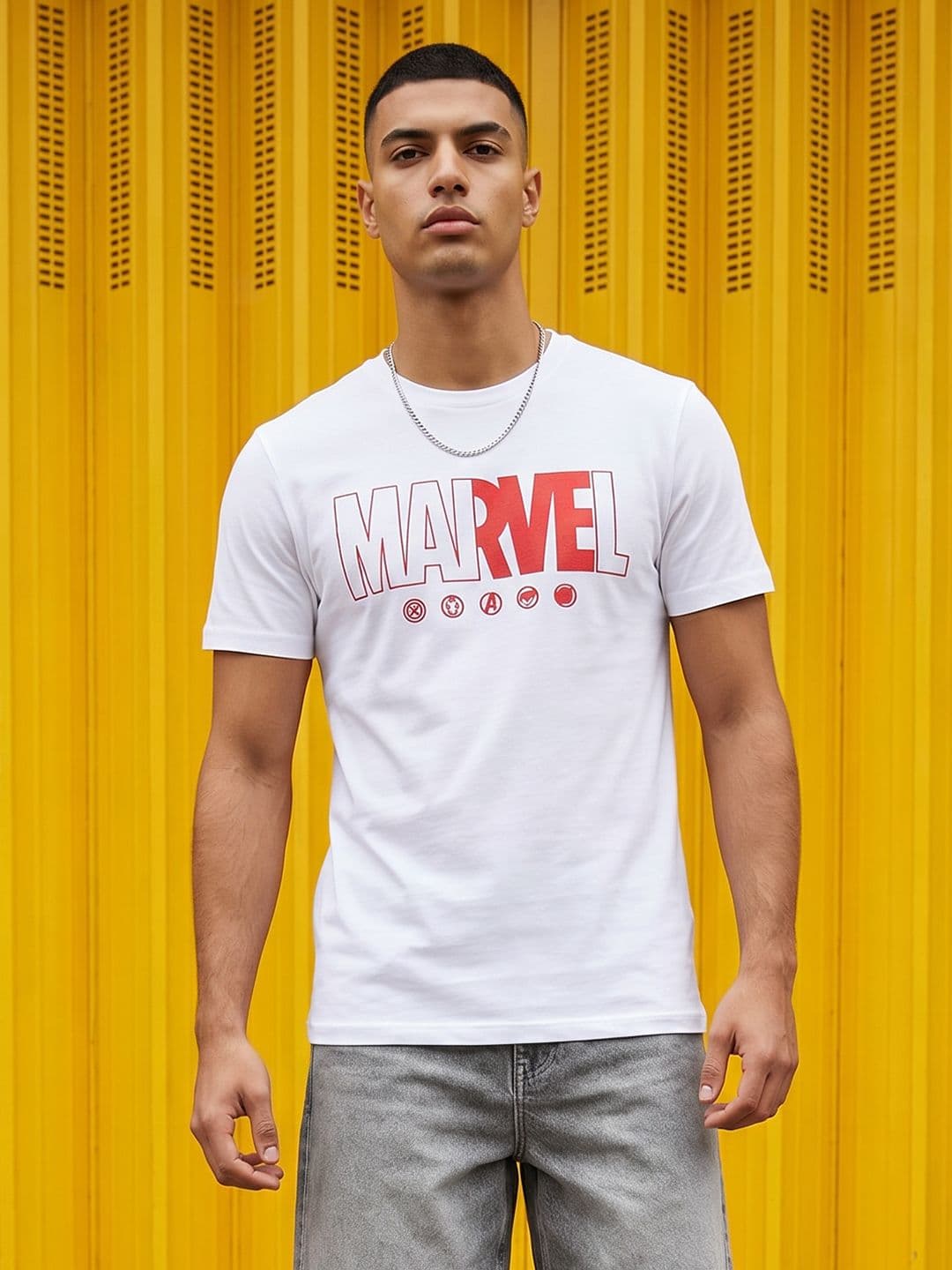 MARVEL STREET Typography Printed Pure Cotton T-Shirt - view 1