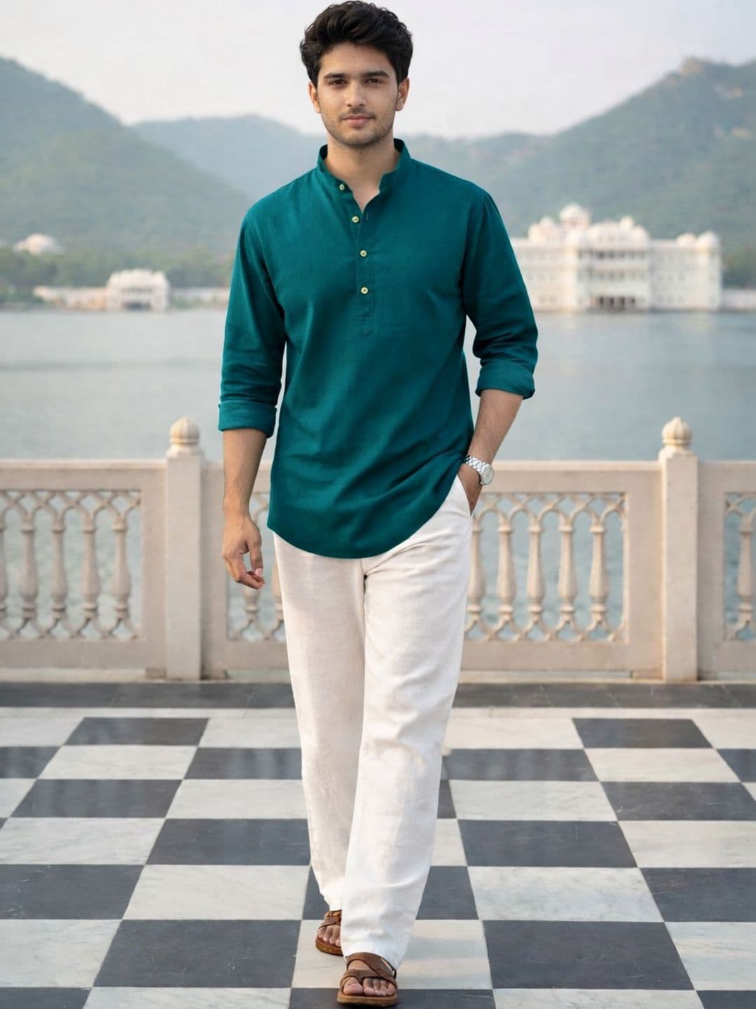 Anouk Men Pure Cotton Daily Short Kurta - view 1