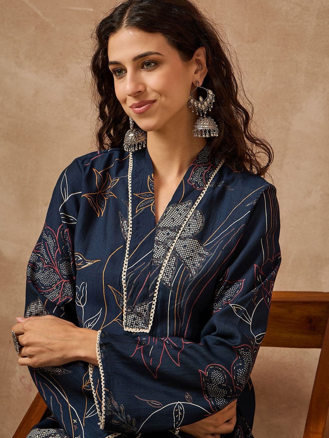 Anouk Women Floral Printed Daily A-Line Kurta - view 1