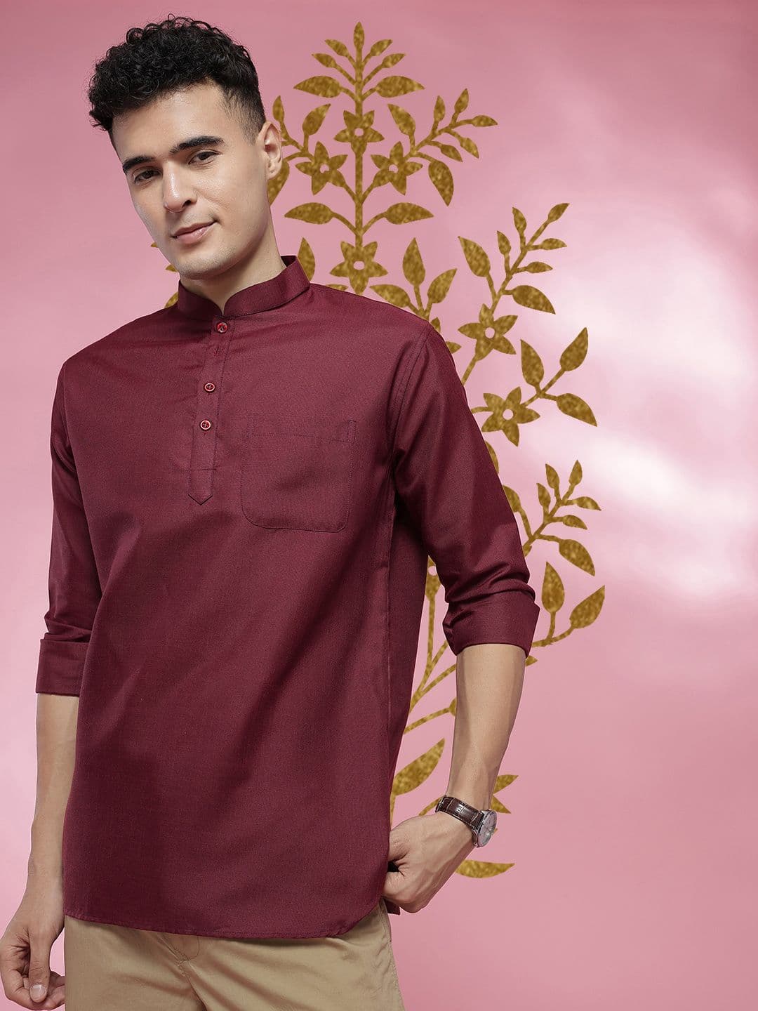 Anouk Mirage Mandarin Collar Straight Kurta - view 1