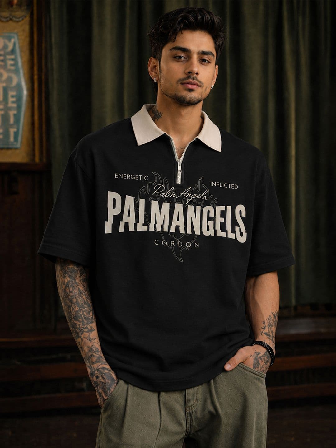 Force Men Brand Logo Printed Polo Collar T-shirt - view 1