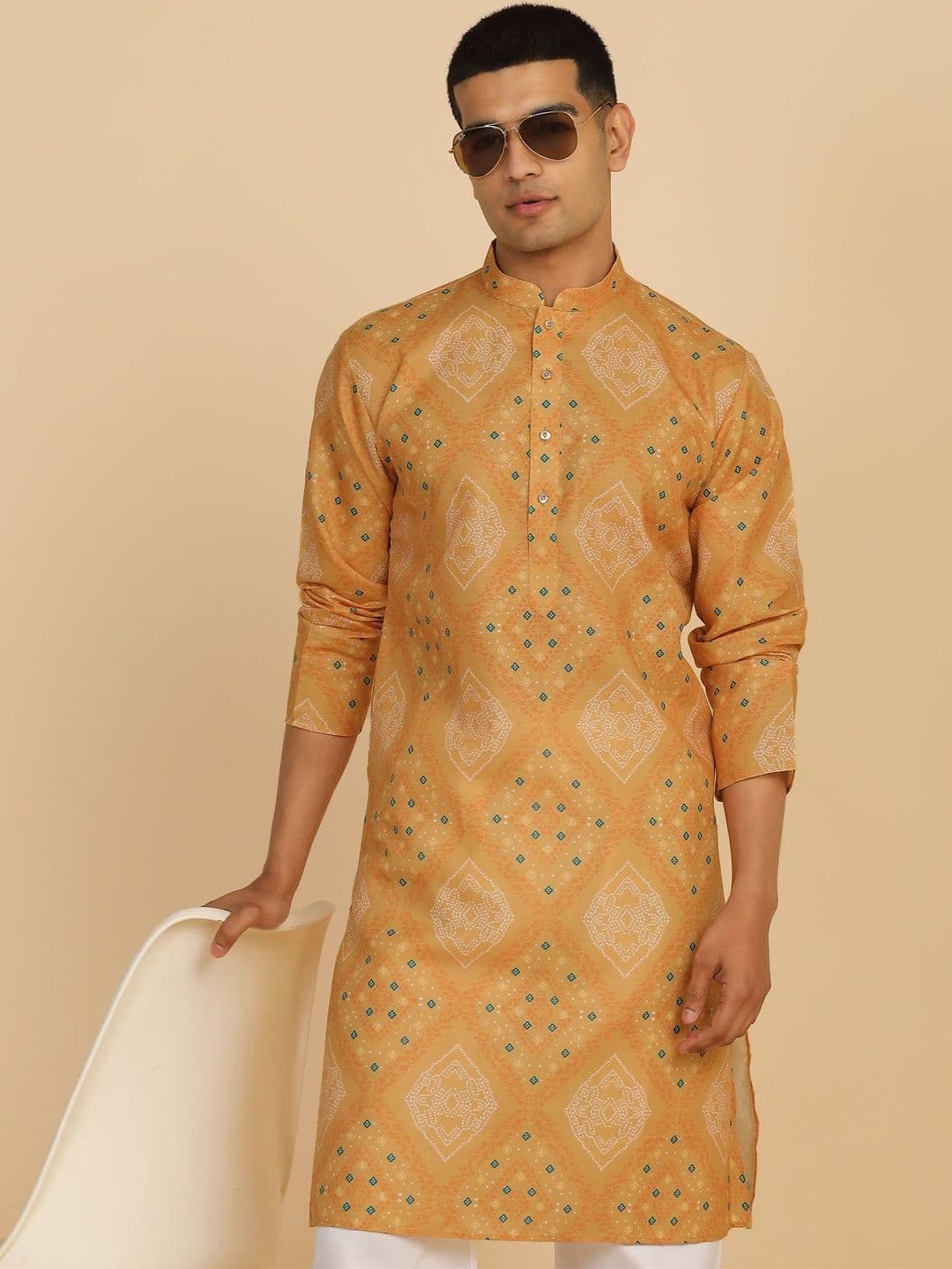 Anouk Mirage Ethnic Motifs Mustard Kurta - view 1
