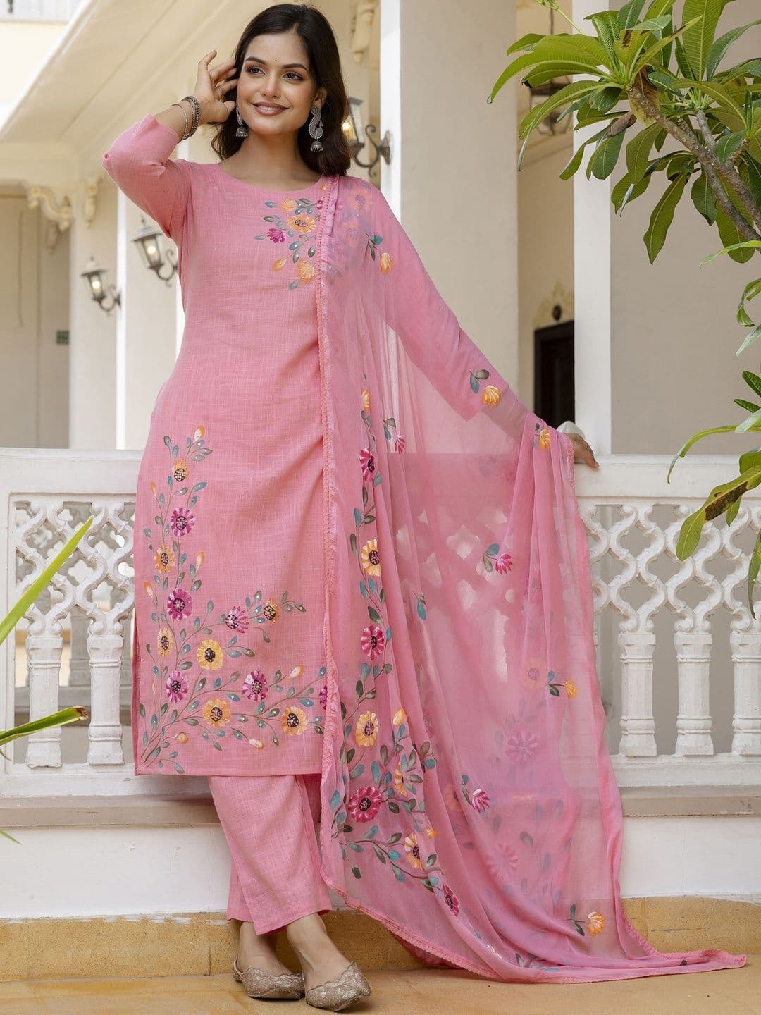 Anouk Women Pure Cotton Self Design Kurta Sets With Dupatta - view 1