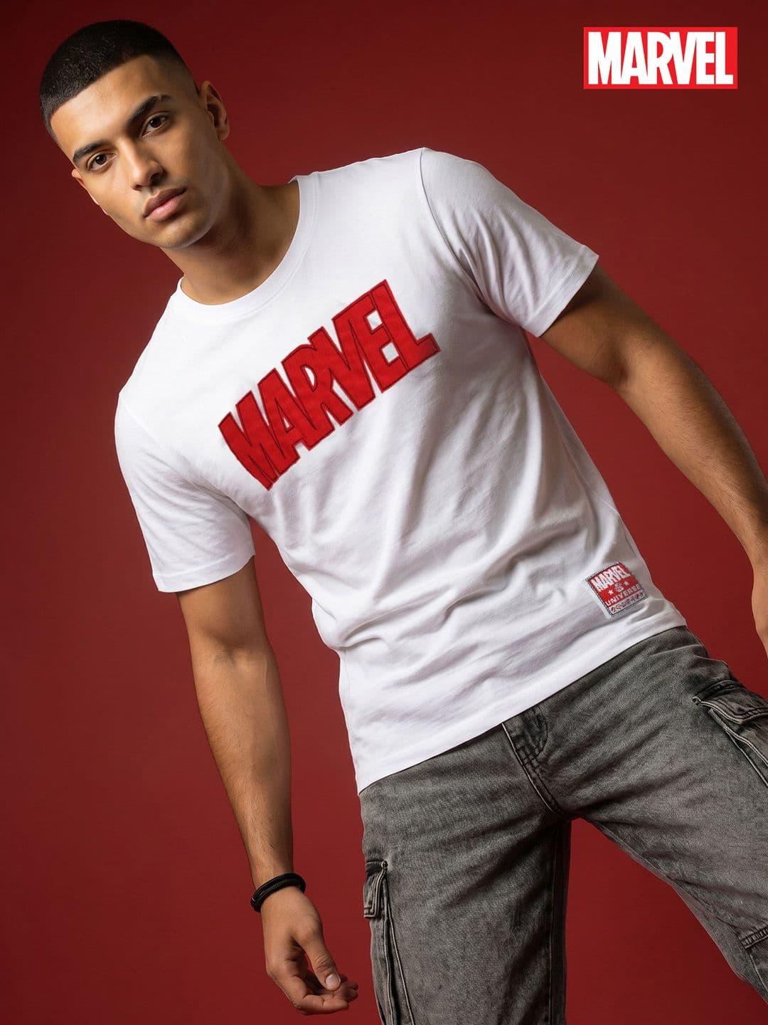MARVEL STREET Brand Logo Printed Pure Cotton T-shirt - view 1