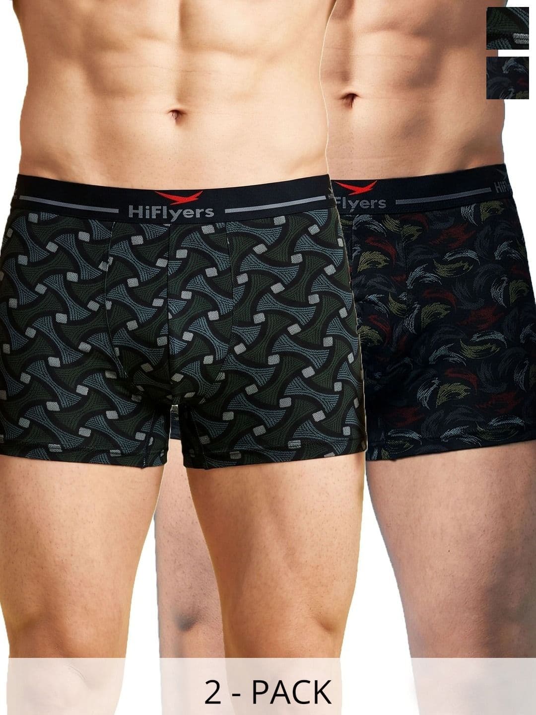 HiFlyers Pack of 2 Modal Blend Printed Trunks - view 1