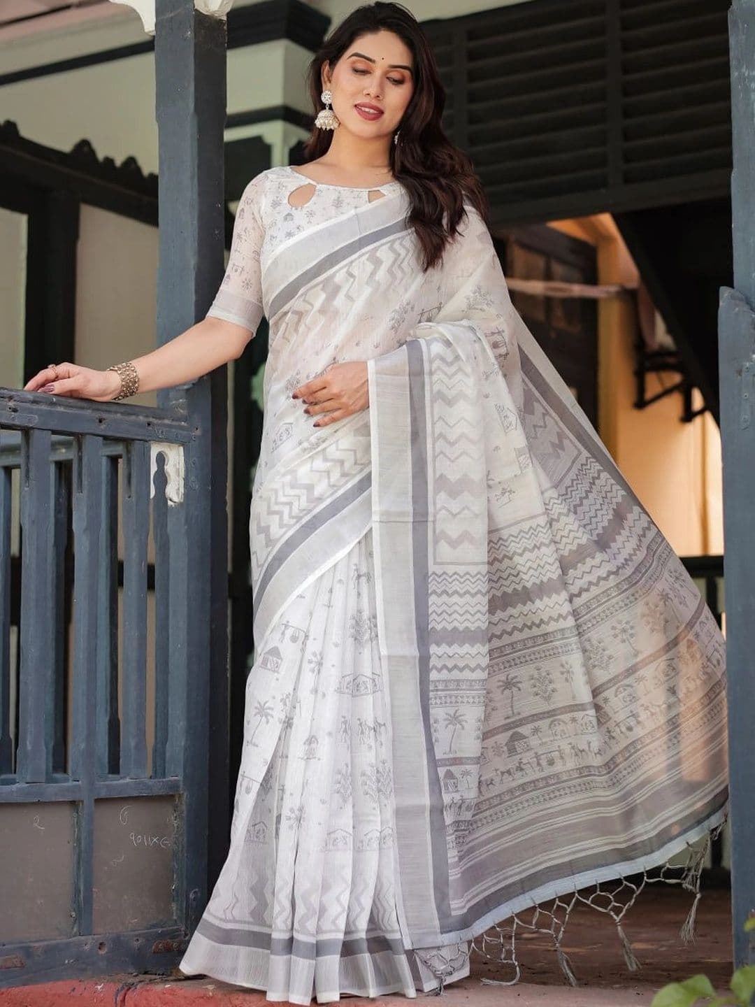 JNK COLLECTION Warli Saree - view 1