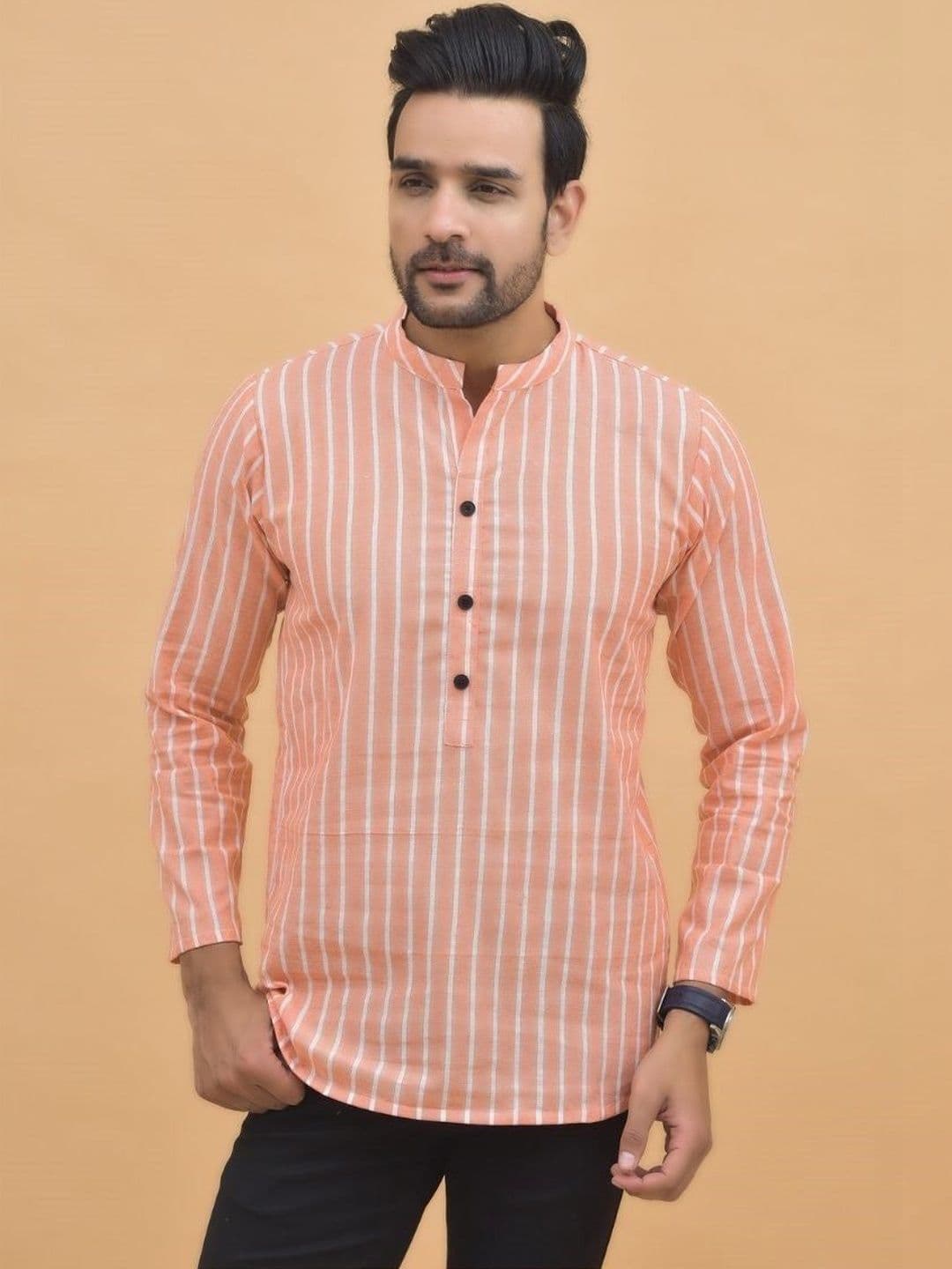 Anouk Mirage Men Checked Thread Work Handloom Kurta - view 1