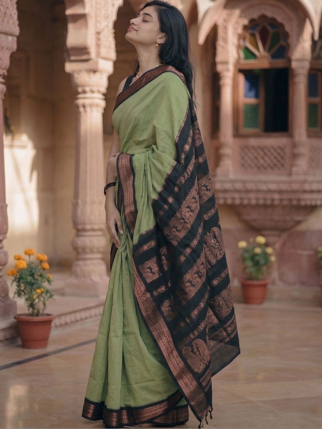 YASHASVI FASHION Woven Design Zari Art Silk Banarasi Saree - view 1