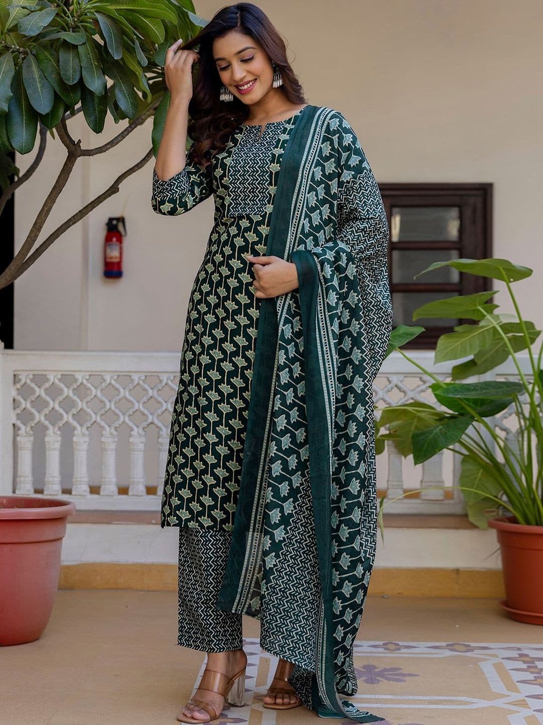Anouk Mirage Women Ethnic Motifs Printed Regular Kurta with Palazzos & With Dupatta - view 1