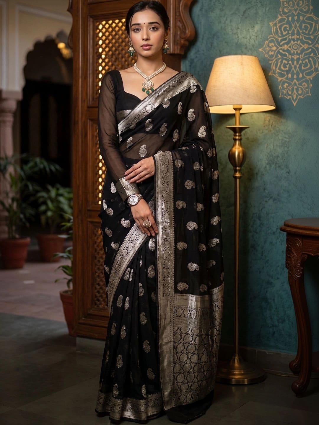 Bhagirath Fashion Woven Design Zari Art Silk Banarasi Saree - view 1