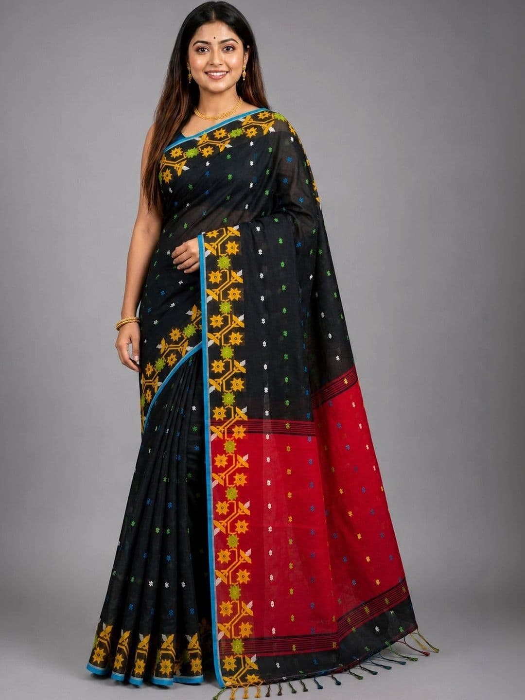 JHILUU Woven Design Silk Cotton Saree - view 1