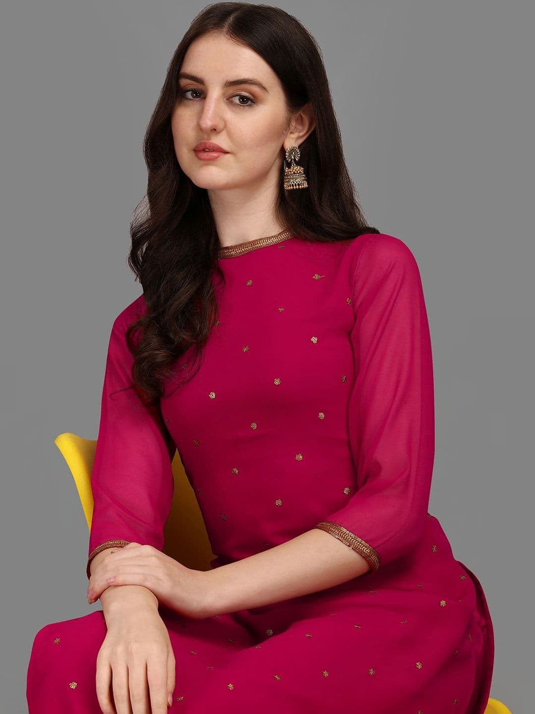 Anouk Mirage Women Ethnic Motifs Printed Regular Gotta Patti Kurta with Trousers - view 1