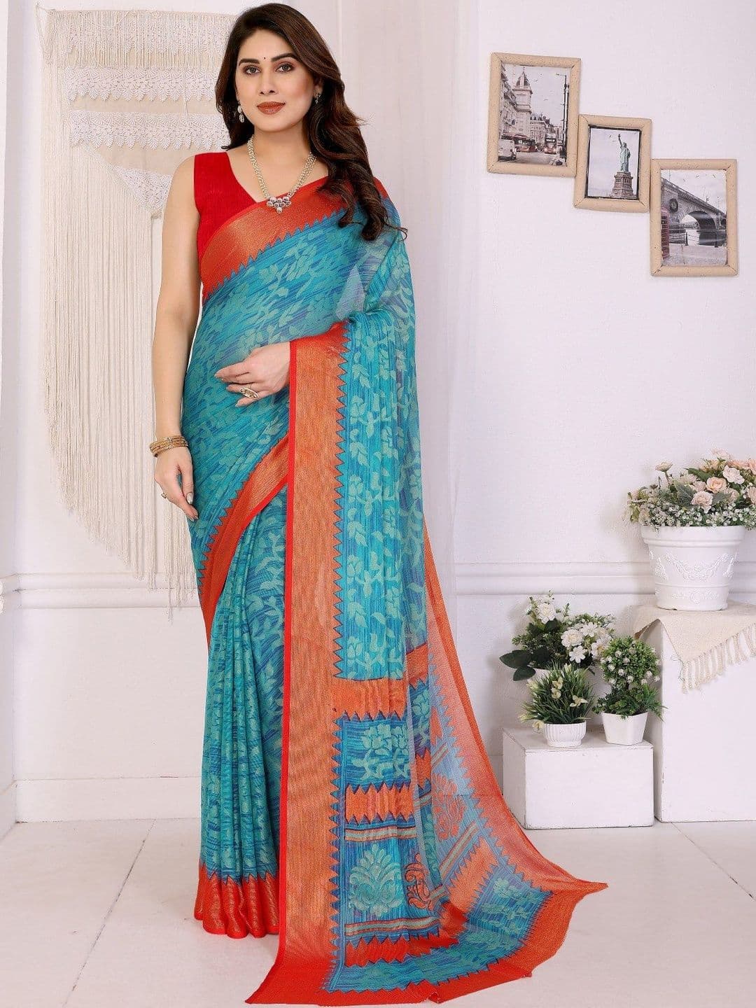 Anouk Ethnic Motifs Poly Georgette Saree - view 1