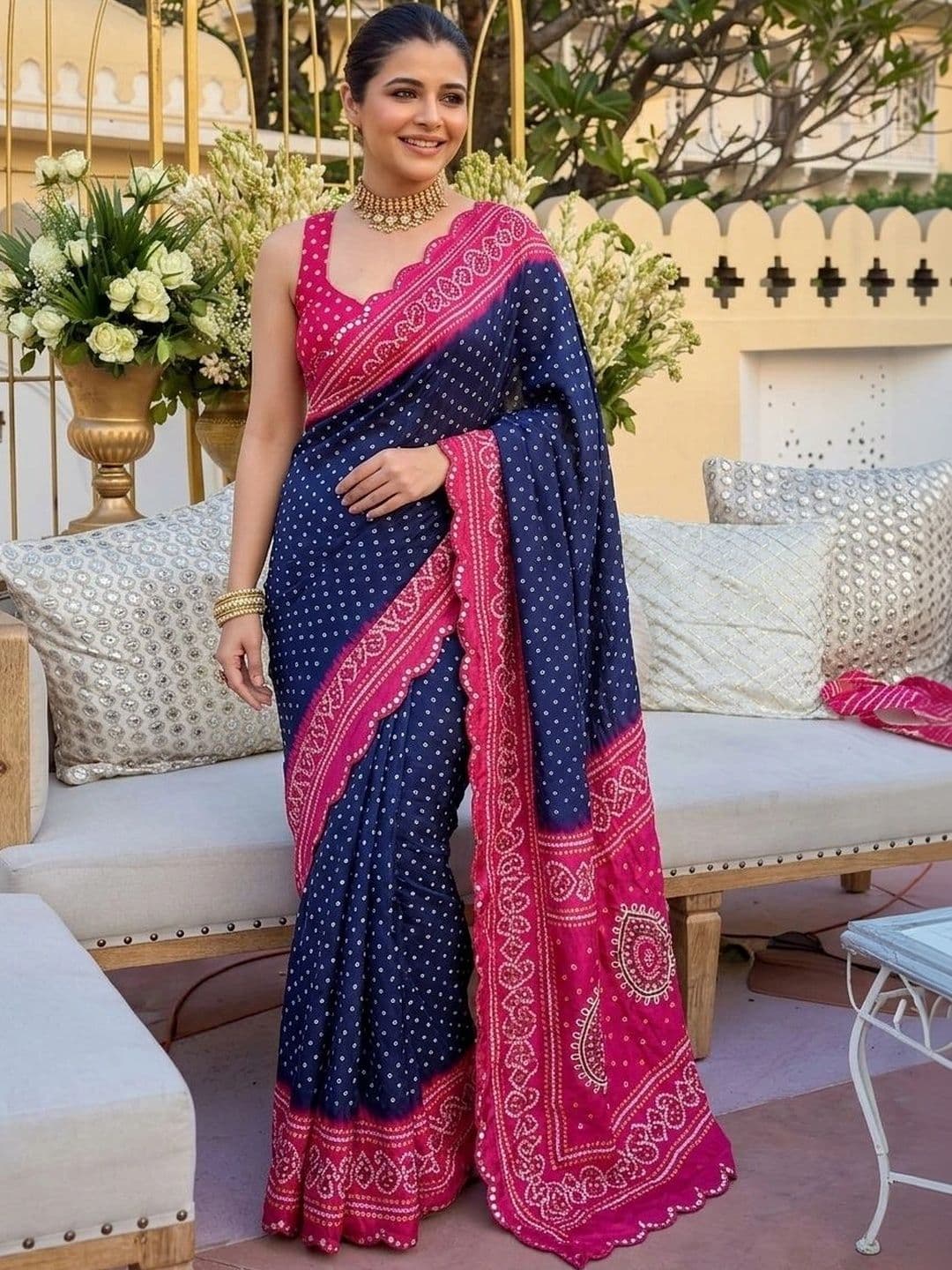 Sangria Bandhani Pure Georgette Bandhani Saree - view 1