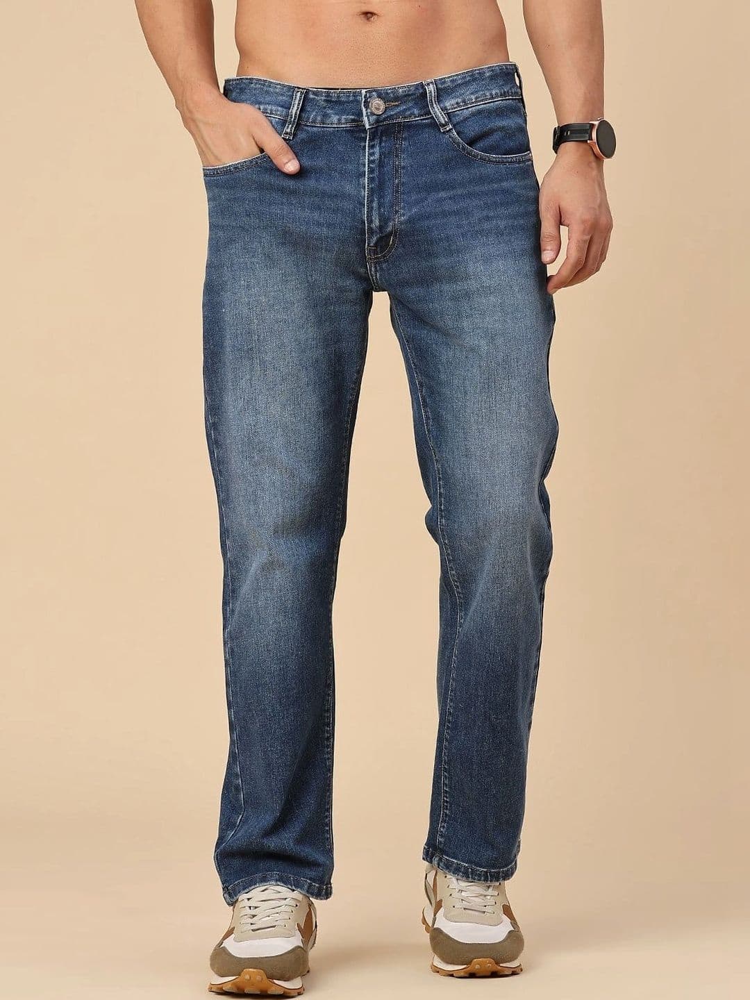 V-Mart Men Regular Fit Mid-Rise Cotton Jeans - view 1