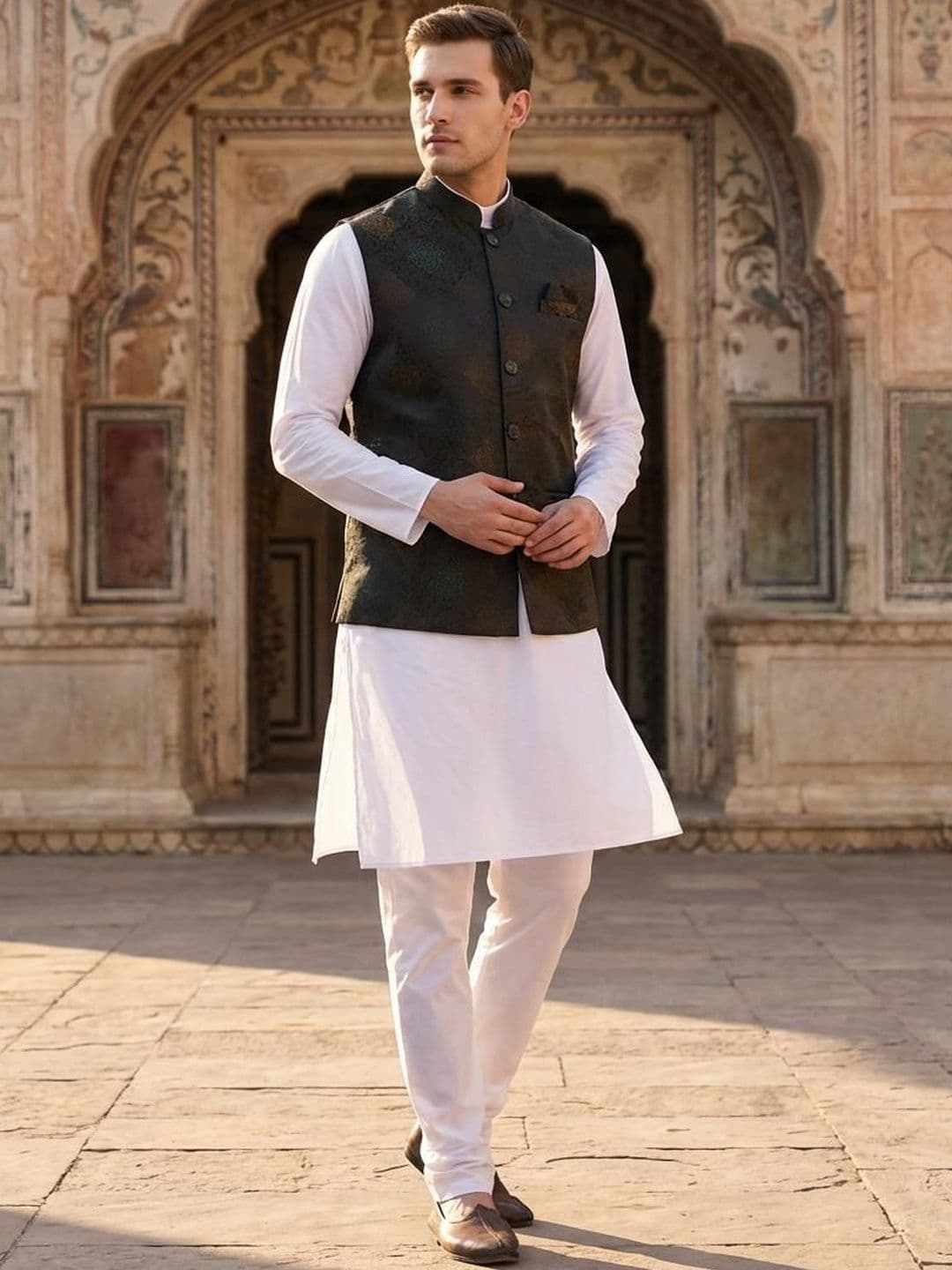 AnoukMandarin Collar Nehru Jackets - view 1