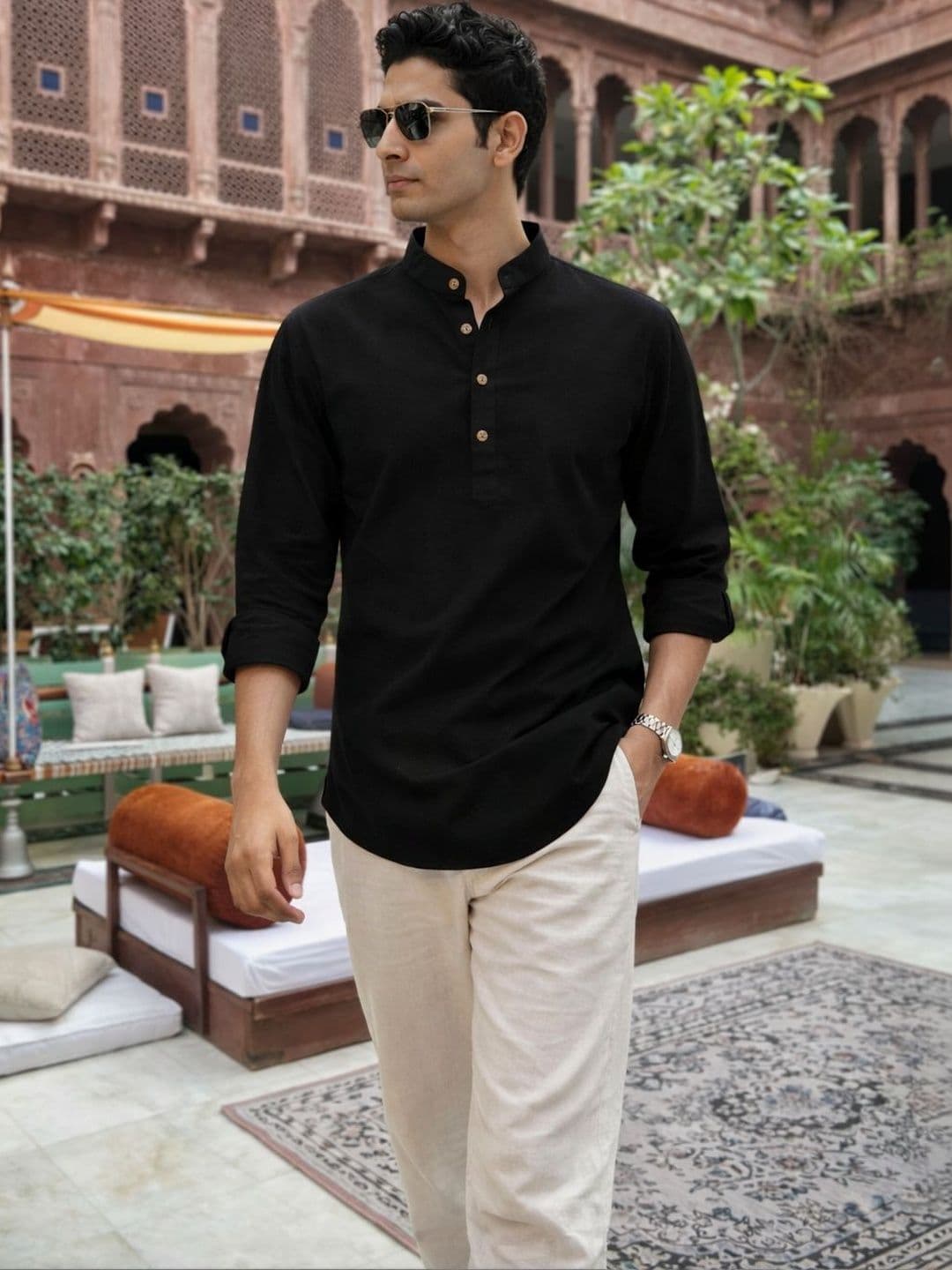 Anouk Men Pure Cotton Daily Short Kurta - view 1