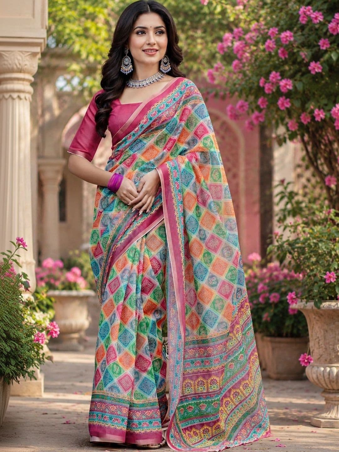 Sangria Linen Blend Designer Saree - view 1