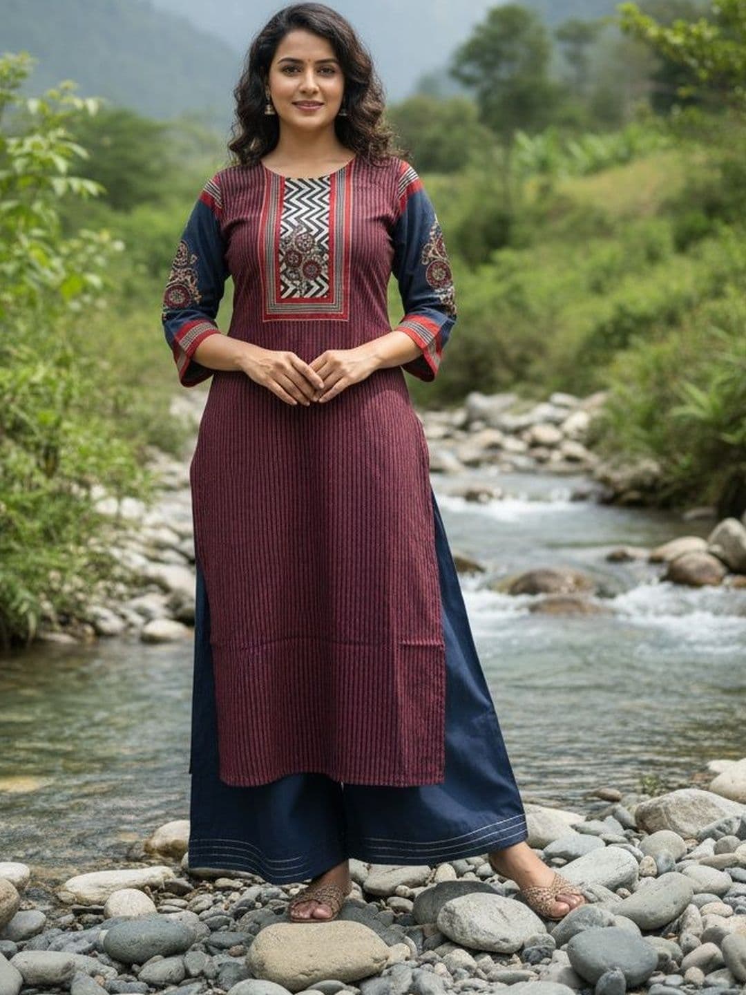 Anouk Women Geometric Printed Kurta - view 1