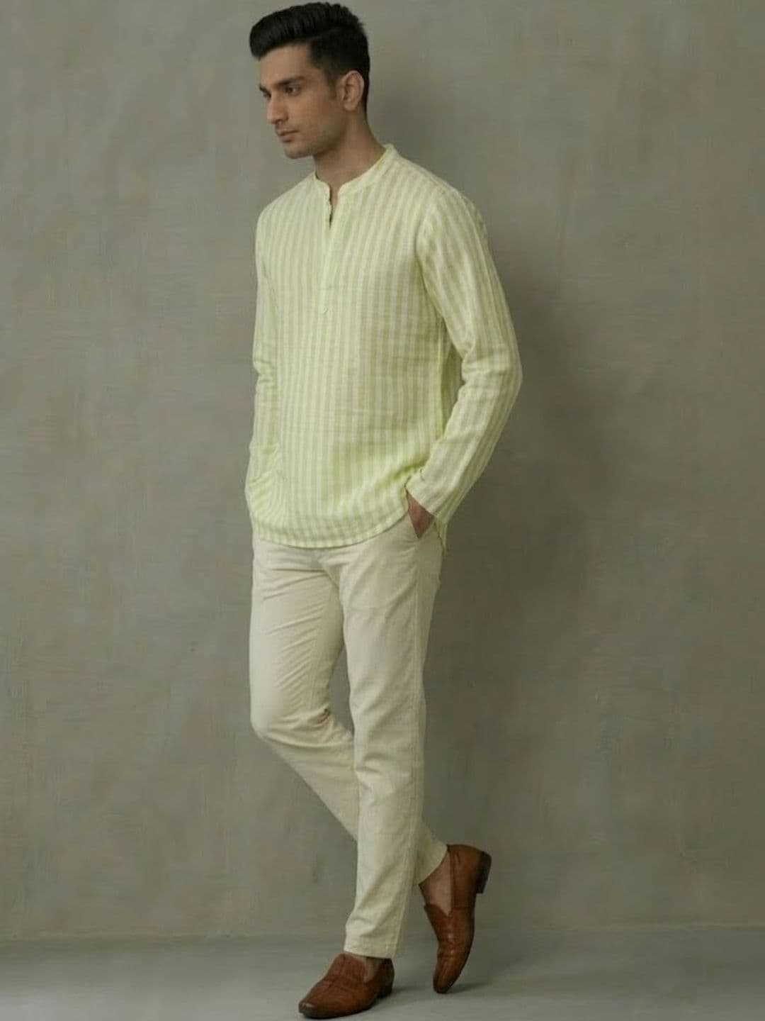 Anouk Mirage Men Striped Cotton Kurta - view 1