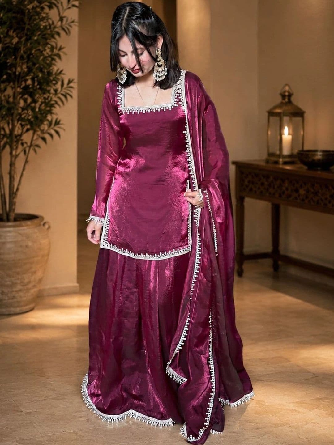 Sangria Women Regular Kurta With Sharara & Dupatta - view 1