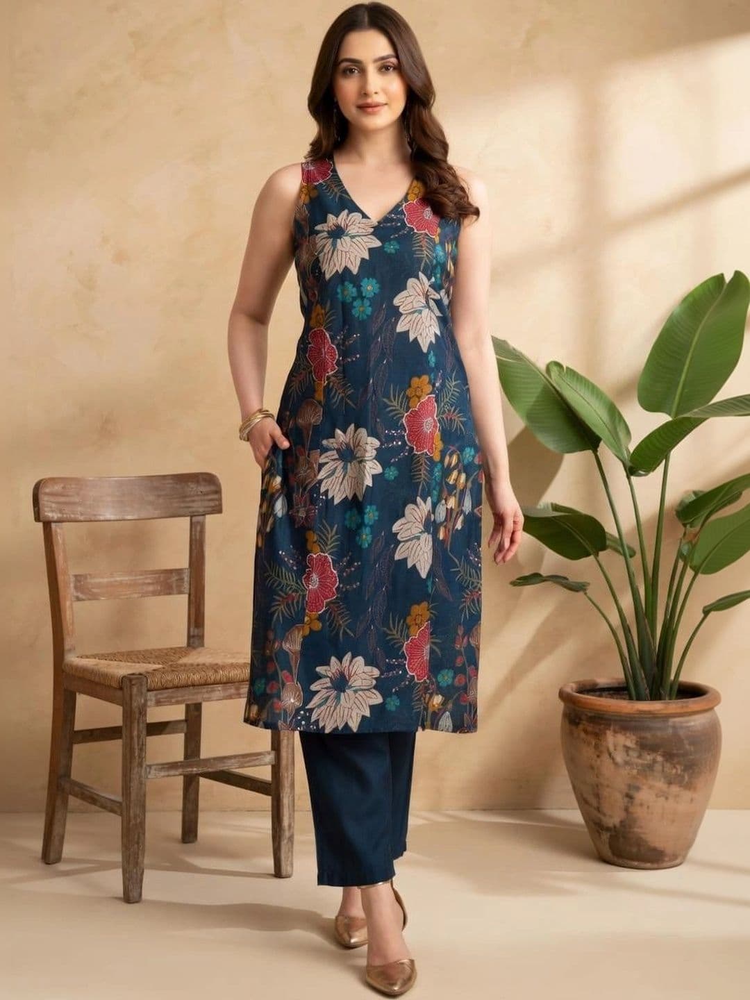 Sangria FUZN Women Floral Printed Indie Florals Kurta - view 1