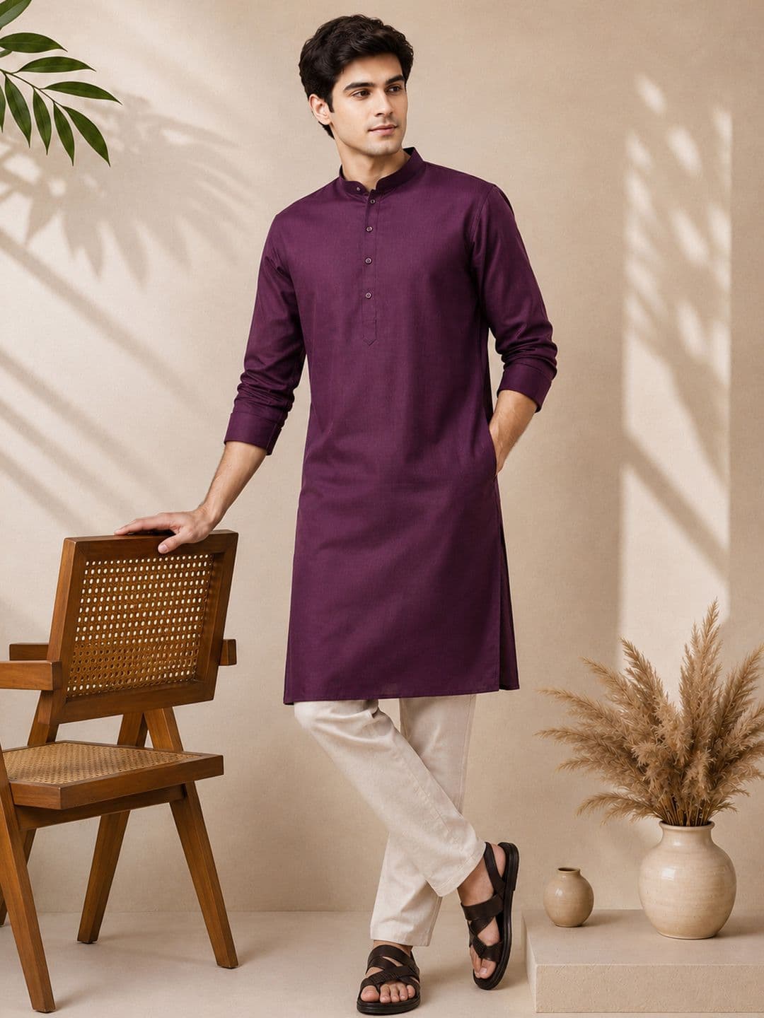 Anouk Mirage Mandarin Collar Straight Kurta - view 1