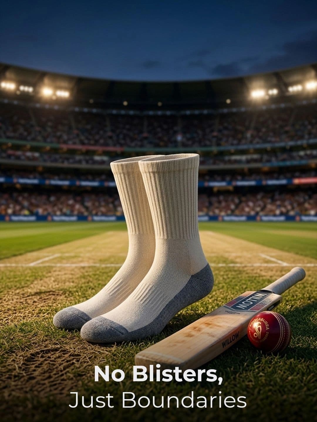 HYPR FIT Men Pack of 1 Off White Cotton Anti-Odour Cushioned Socks - view 1