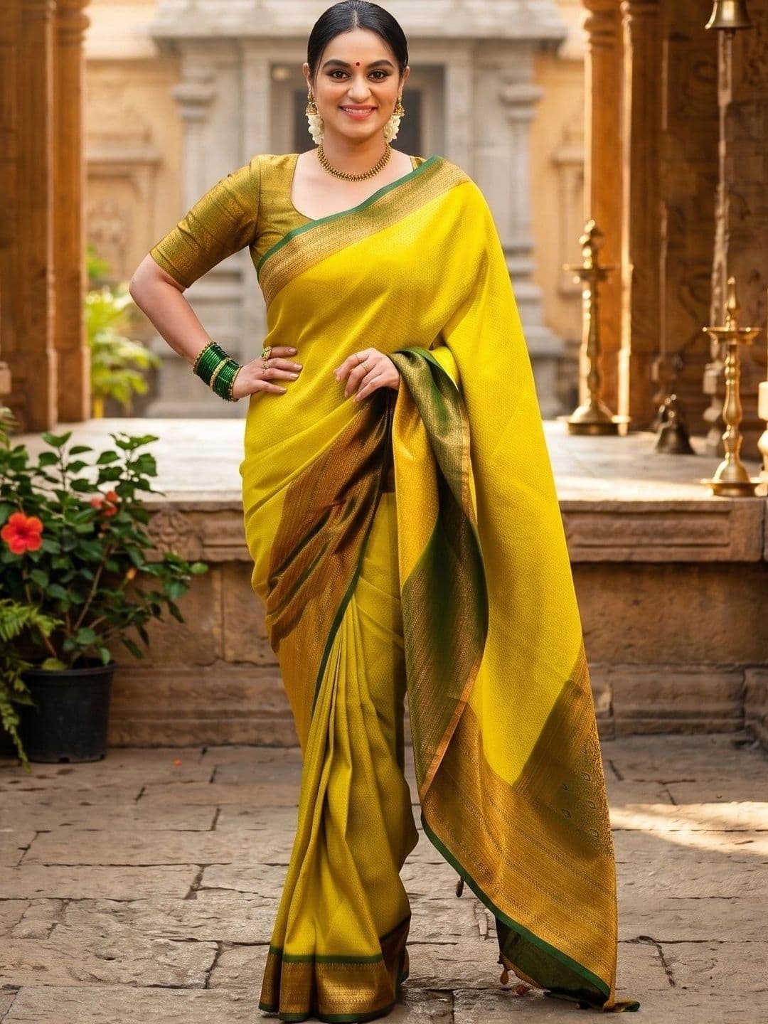 YASHASVI FASHION Woven Design Zari Art Silk Banarasi Saree - view 1
