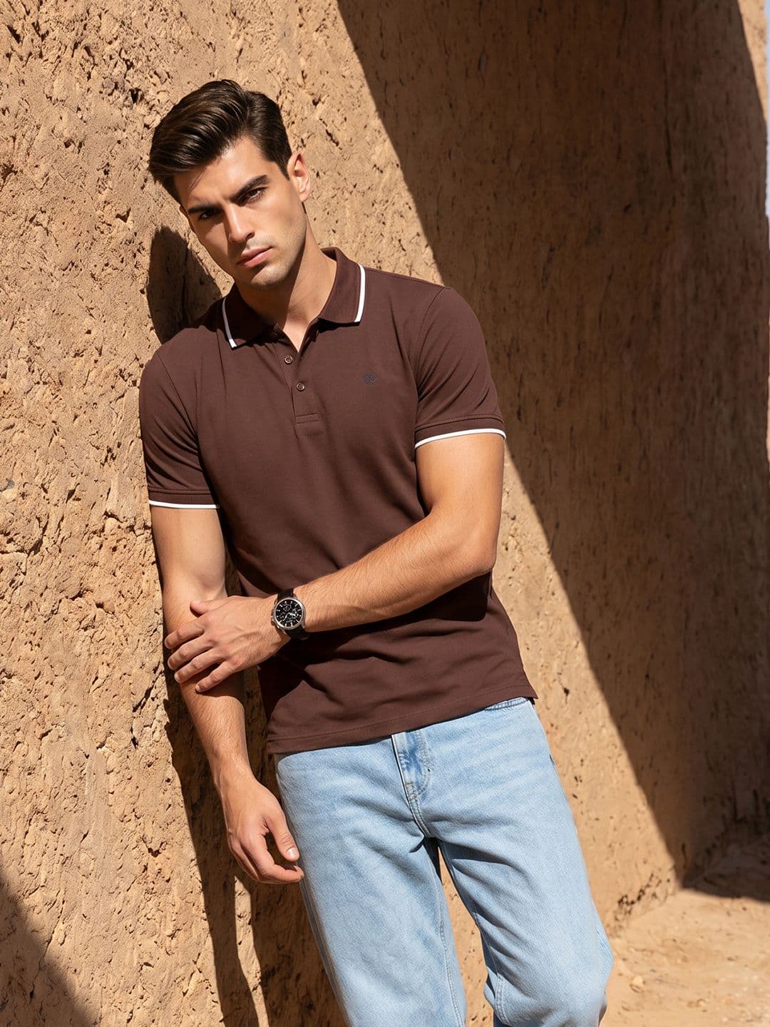 INVICTUS Men Polo Collar Pure Cotton T-shirt - view 1