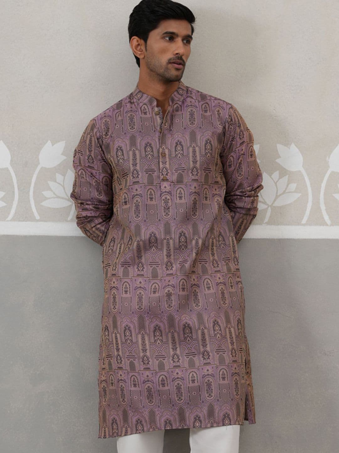 Anouk Men Ethnic Motifs Woven Design Jacquard Kurta - view 1