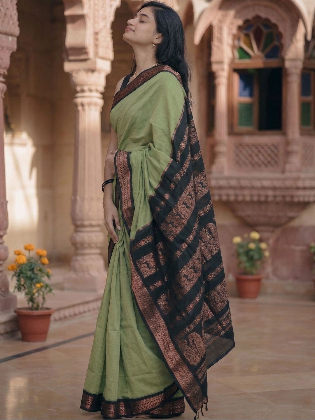 VelvetHue Woven Design Zari Art Silk Banarasi Saree - view 1