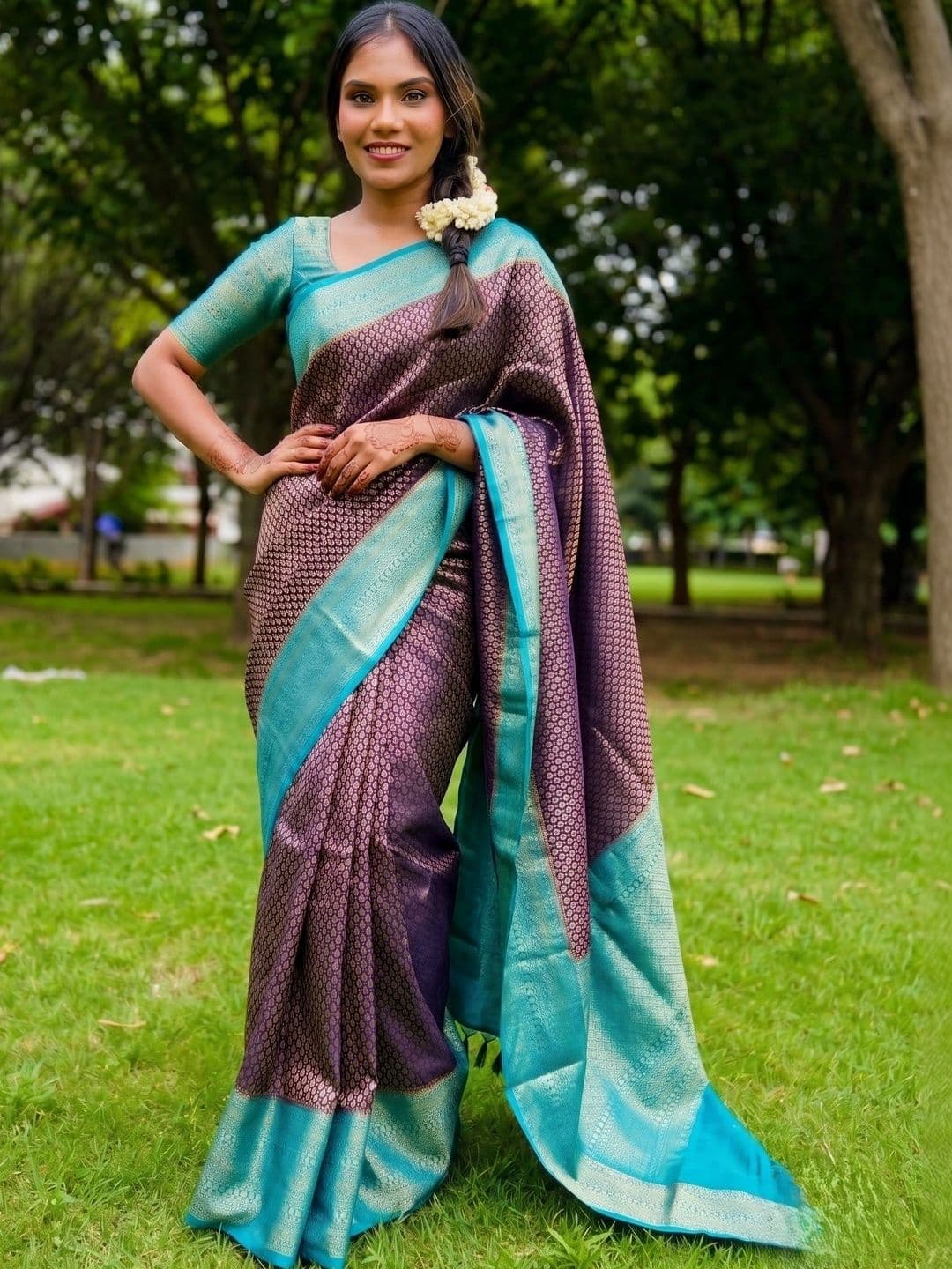 AJ FASHION PLUS Woven Design Zari Art Silk Banarasi Saree - view 1