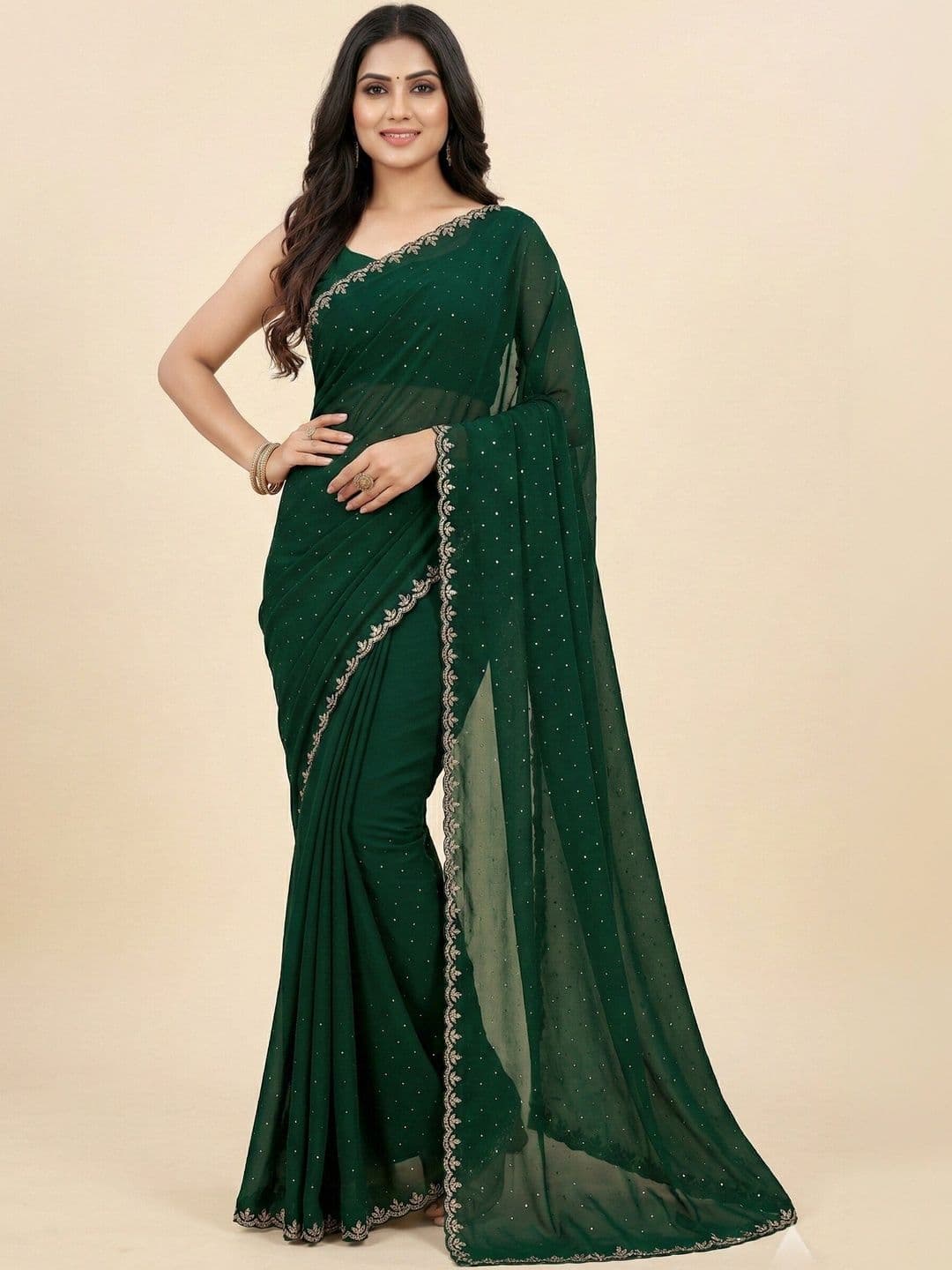 Anouk Embellished Sequinned Art Silk Heavy Work Saree - view 1