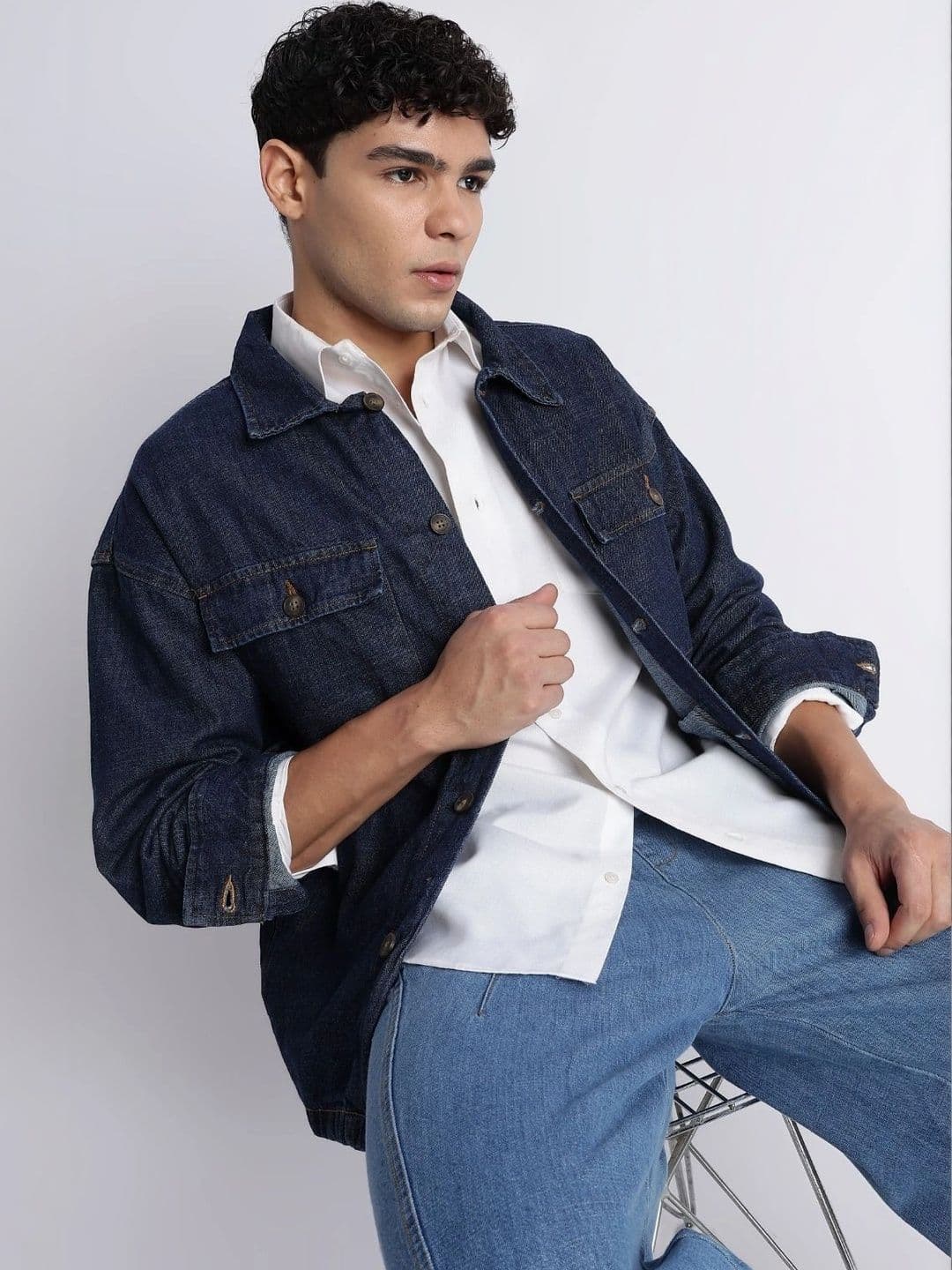Blu MNKY Men Denim Jacket - view 1