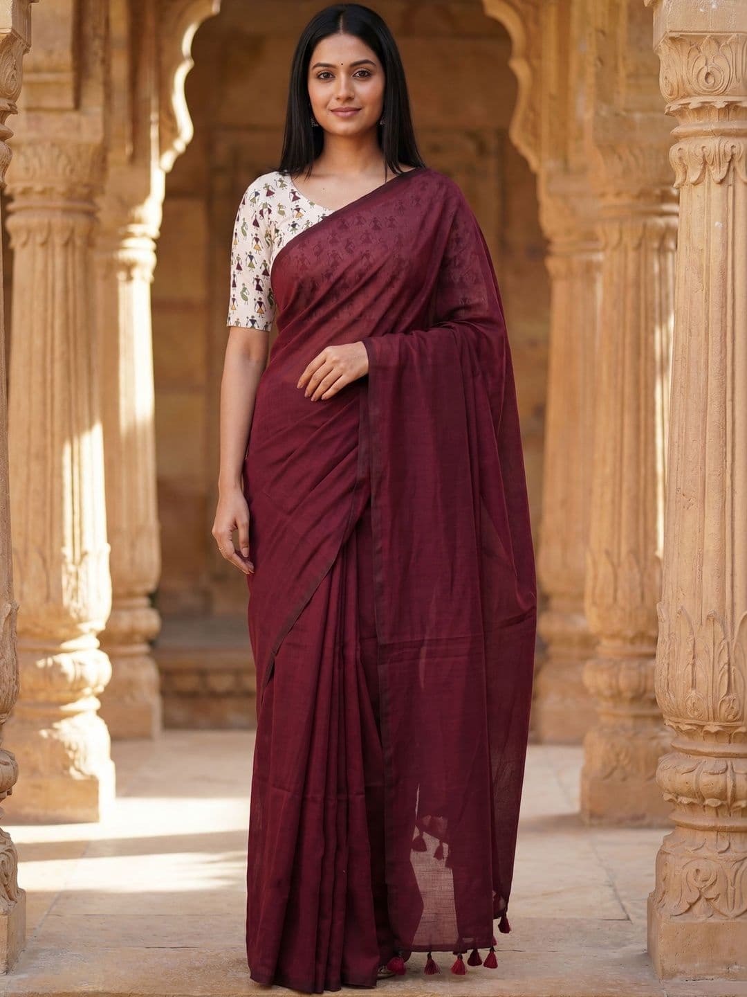 Anouk Woven Design Pure Cotton Khadi Saree - view 1