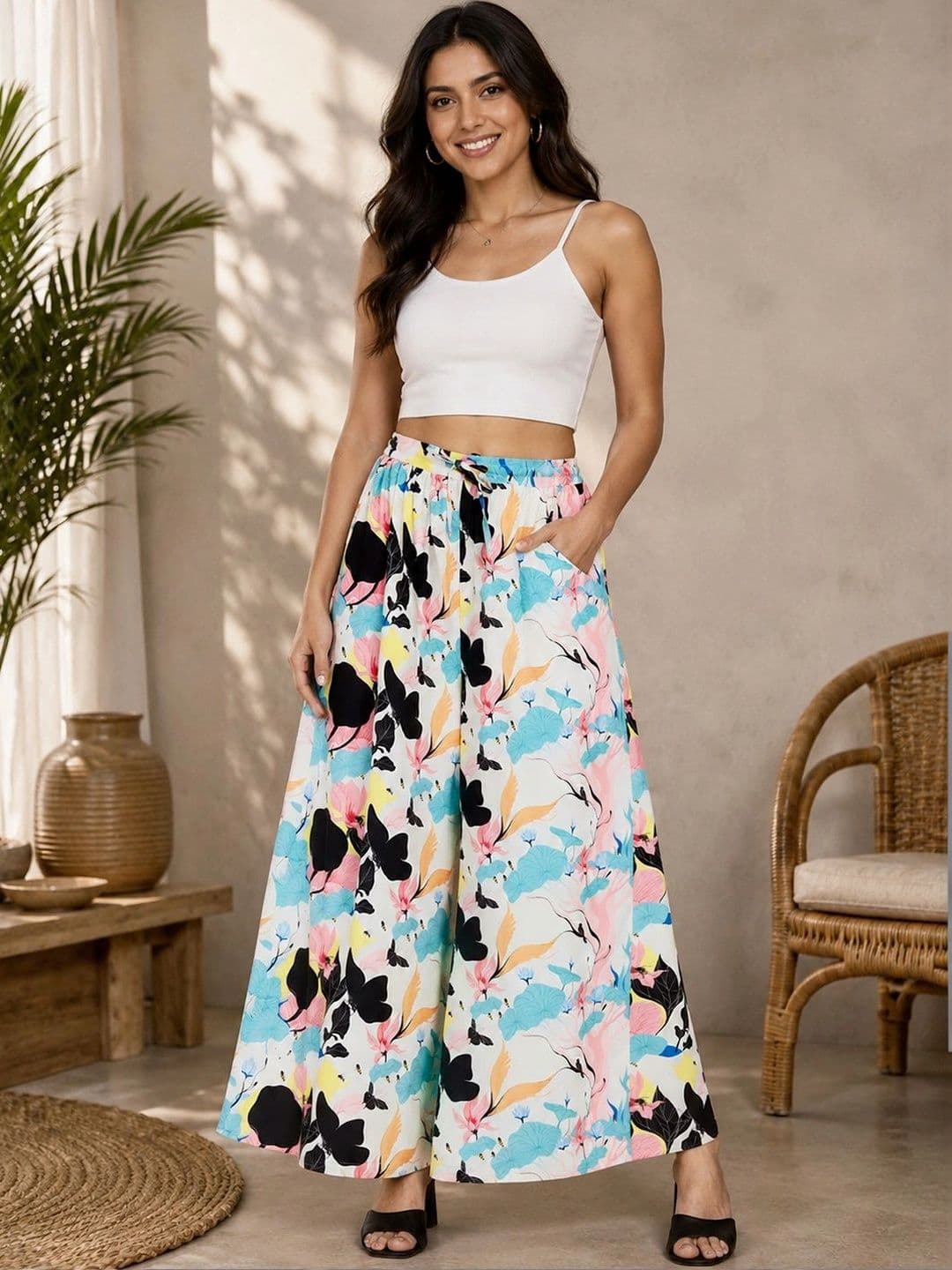 angloindu Women Floral Printed Palazzos - view 1