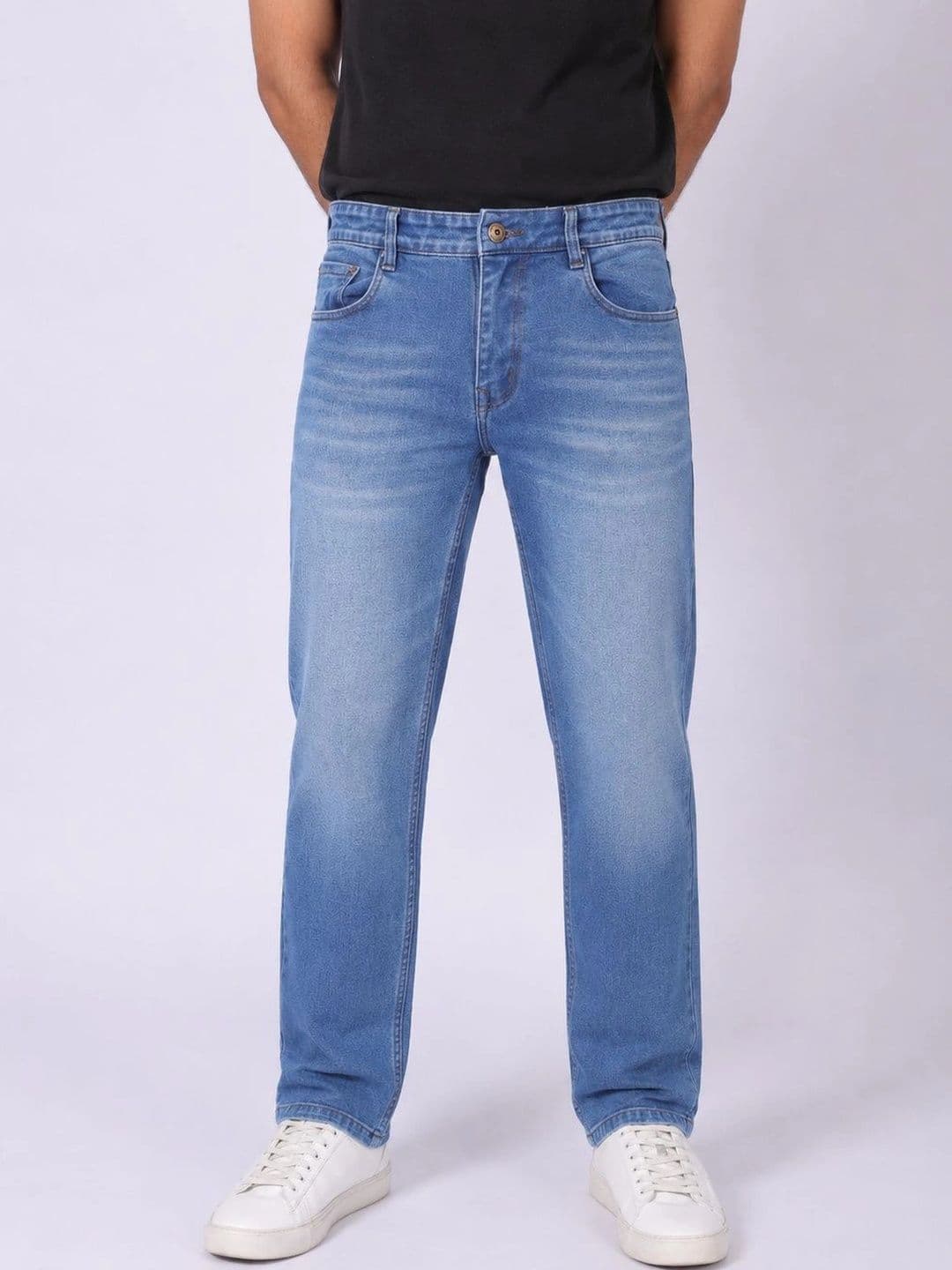 by2Men Men Straight Fit Mid-Rise Low Distress Stretchable Jeans - view 1