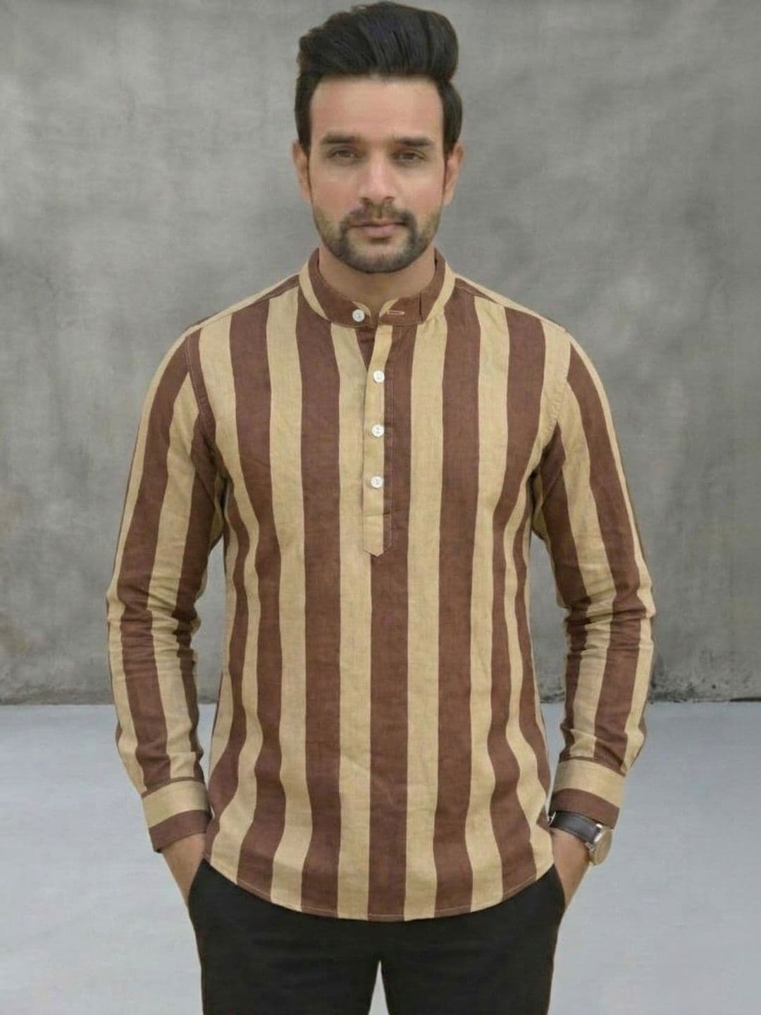 Anouk Mirage Men Yoke Design Patchwork Kurta - view 1