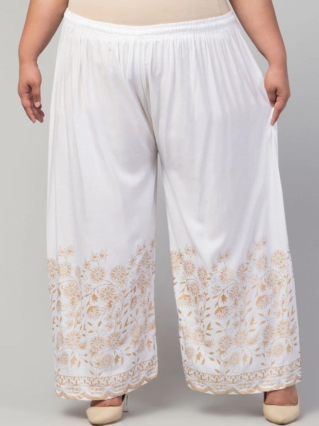 AF FASHION HUB Women Floral Printed Knitted Ethnic Palazzos - view 1