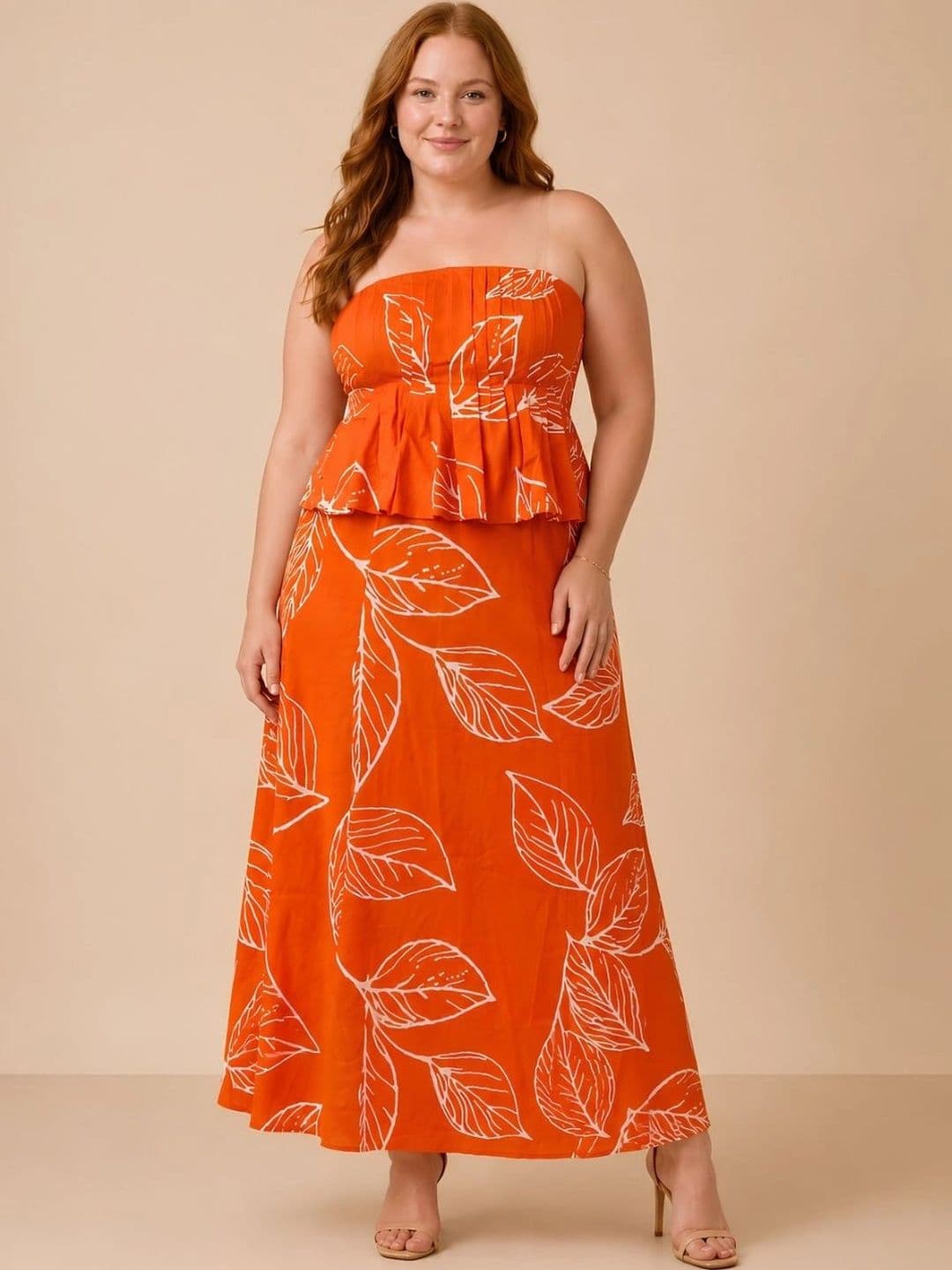 CURVY STREET Floral Print Crepe Maxi Dress - view 1