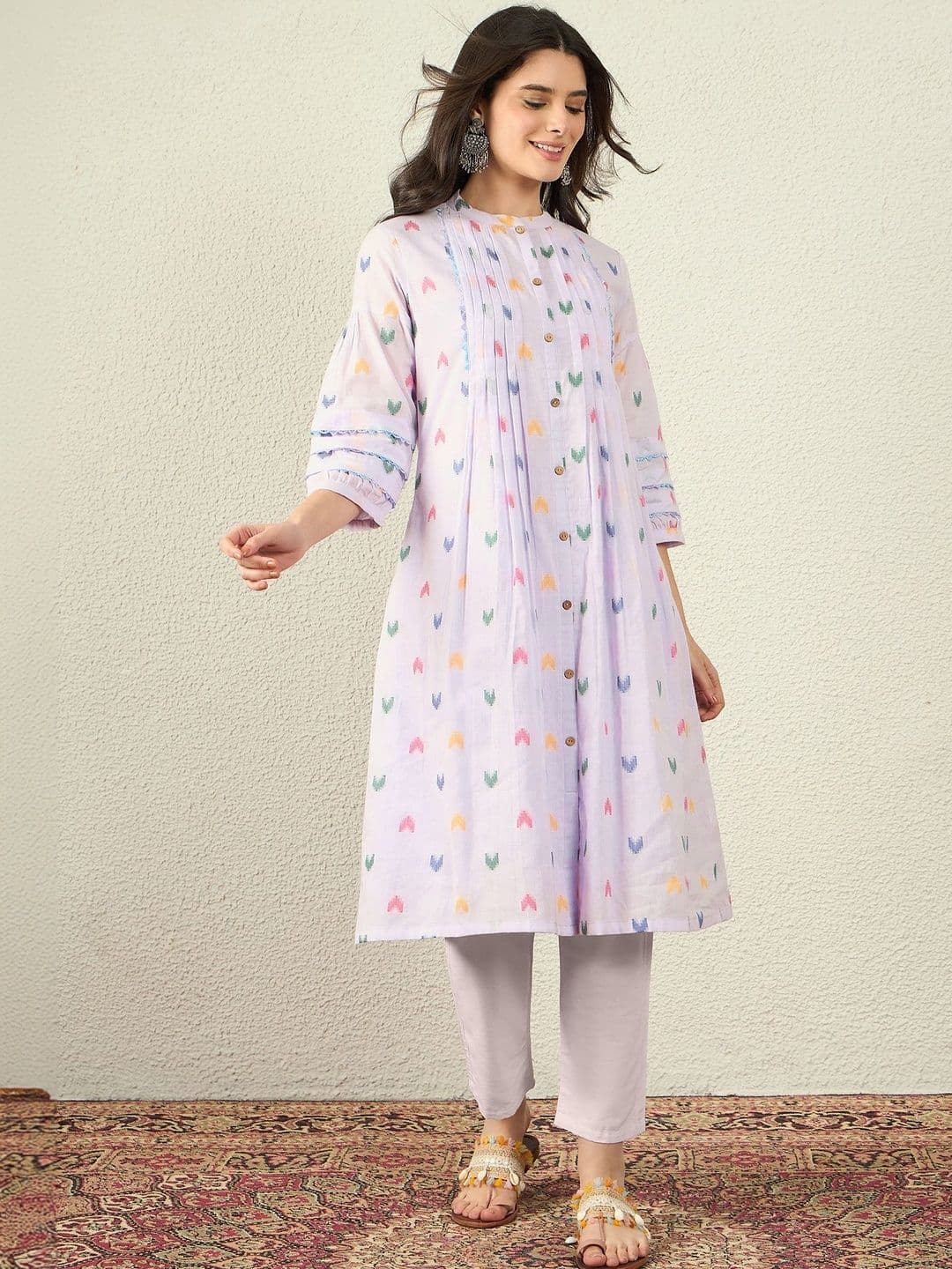 Anouk Women Chevron Printed Thread Work Kurta - view 1