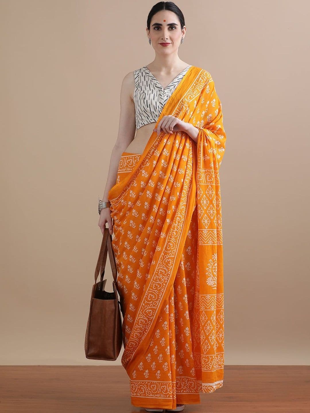 Anouk Mirage Ethnic Motifs Pure Cotton Handloom Saree - view 1