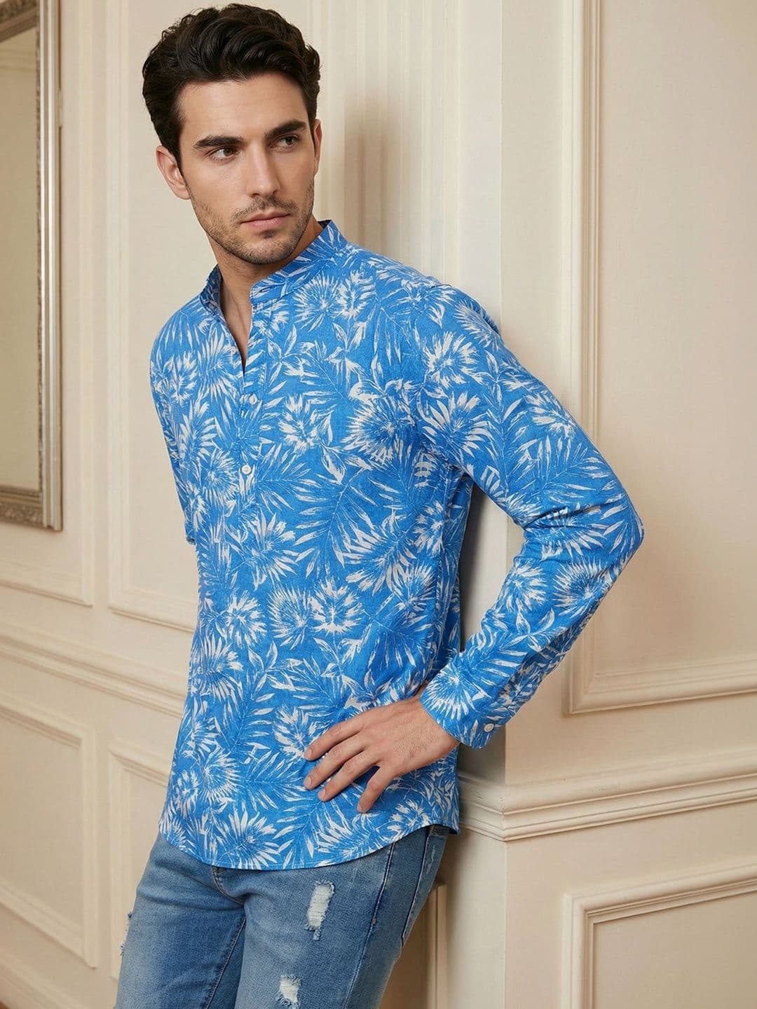 Anouk Men Floral Printed Kurta - view 1