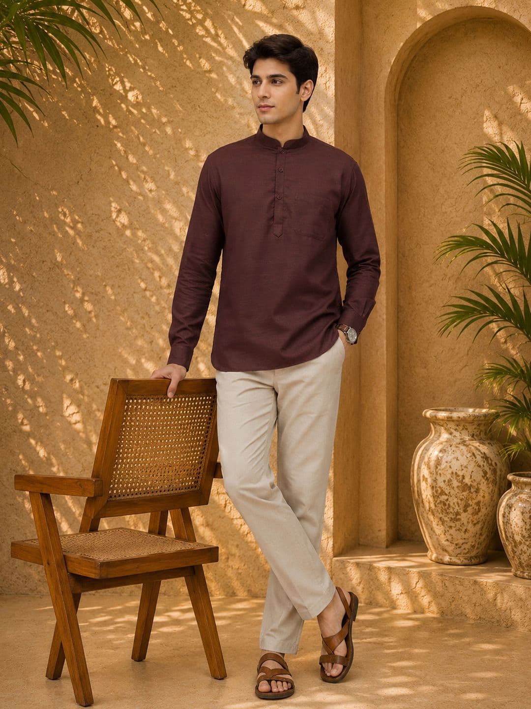 Anouk Mirage Mandarin Collar Straight Kurta - view 1