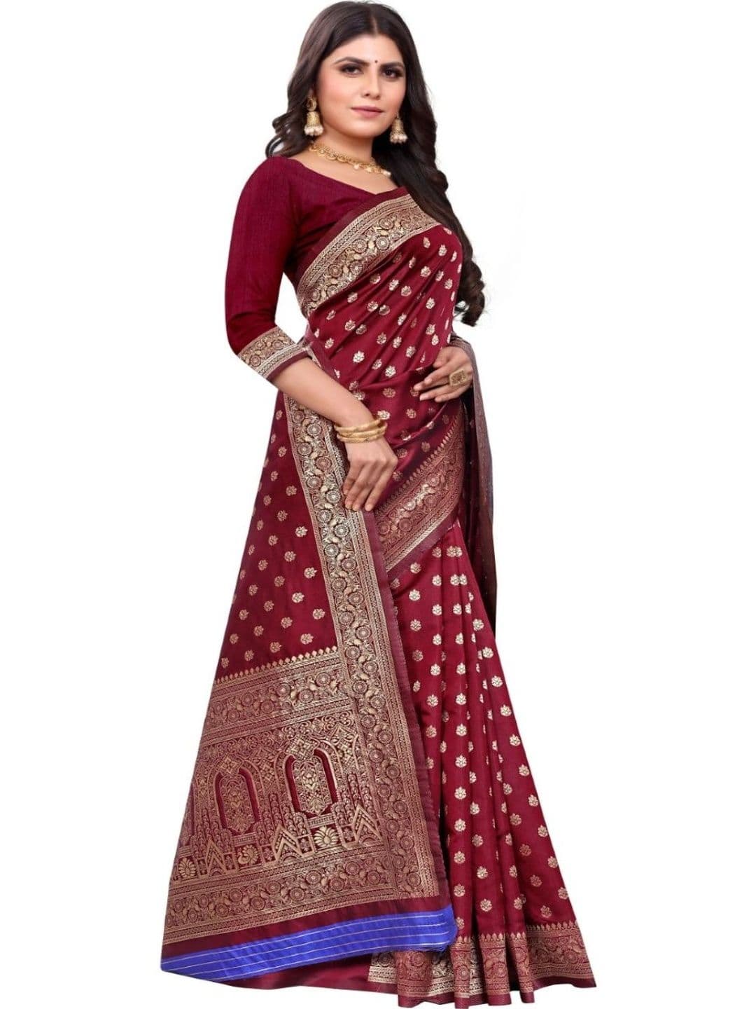 FOLENNE Zari Art Silk Banarasi Saree - view 1